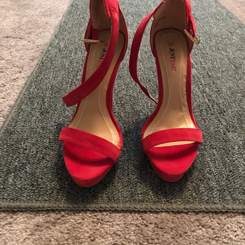 Justfab pink suede sandals